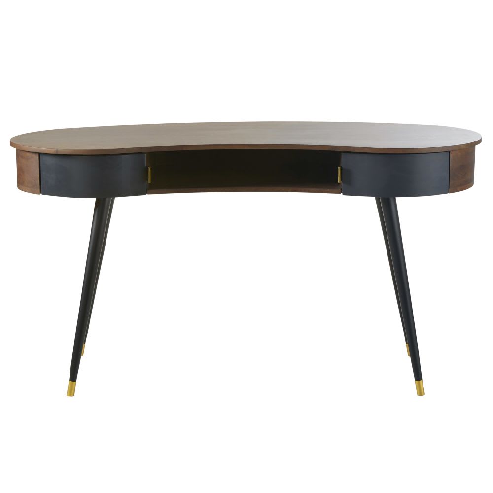 Wohnli Möbelsuche - Vintage-Schreibtisch mit 2 Schubladen aus schwarzem