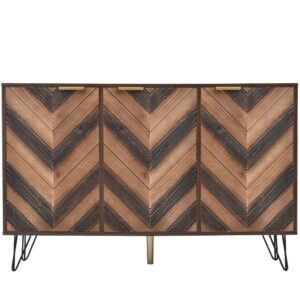 Wohnli Möbelsuche - Vintage-Sideboard mit Eleganten Details 3 Türen Goldene Griffe