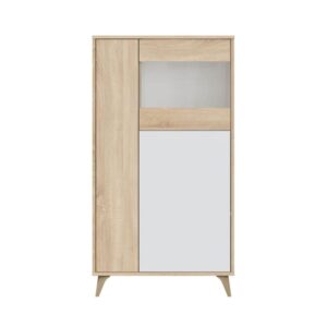 Wohnli Möbelsuche - Vitrine 3 Türen mit Regalen - H142cm - Weiß