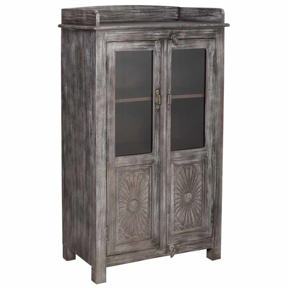 wohnli-moebel-suche-Vitrine-aus-Holz-mit-2-Tueren-handgefertigt-74x41x128-gealtert Wohnli Möbelsuche - Vitrine aus Holz mit 2 Türen