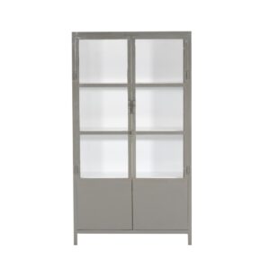 wohnli-moebel-suche-Vitrine-aus-Metall-100x43x180cm-stone Wohnli Möbelsuche - Vitrine aus Metall 100x43x180cm