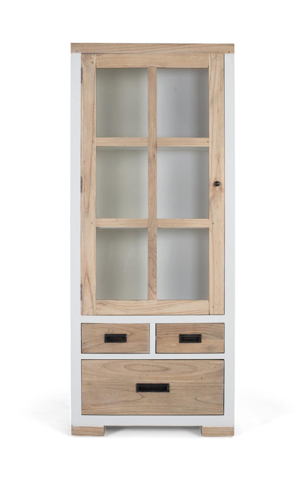 wohnli-moebel-suche-Vitrine-aus-massivem-Mindiholz-mit-3-Schubladen-und-Glastuer Wohnli Möbelsuche - Vitrine aus massivem Mindiholz mit 3 Schubladen und Glastür