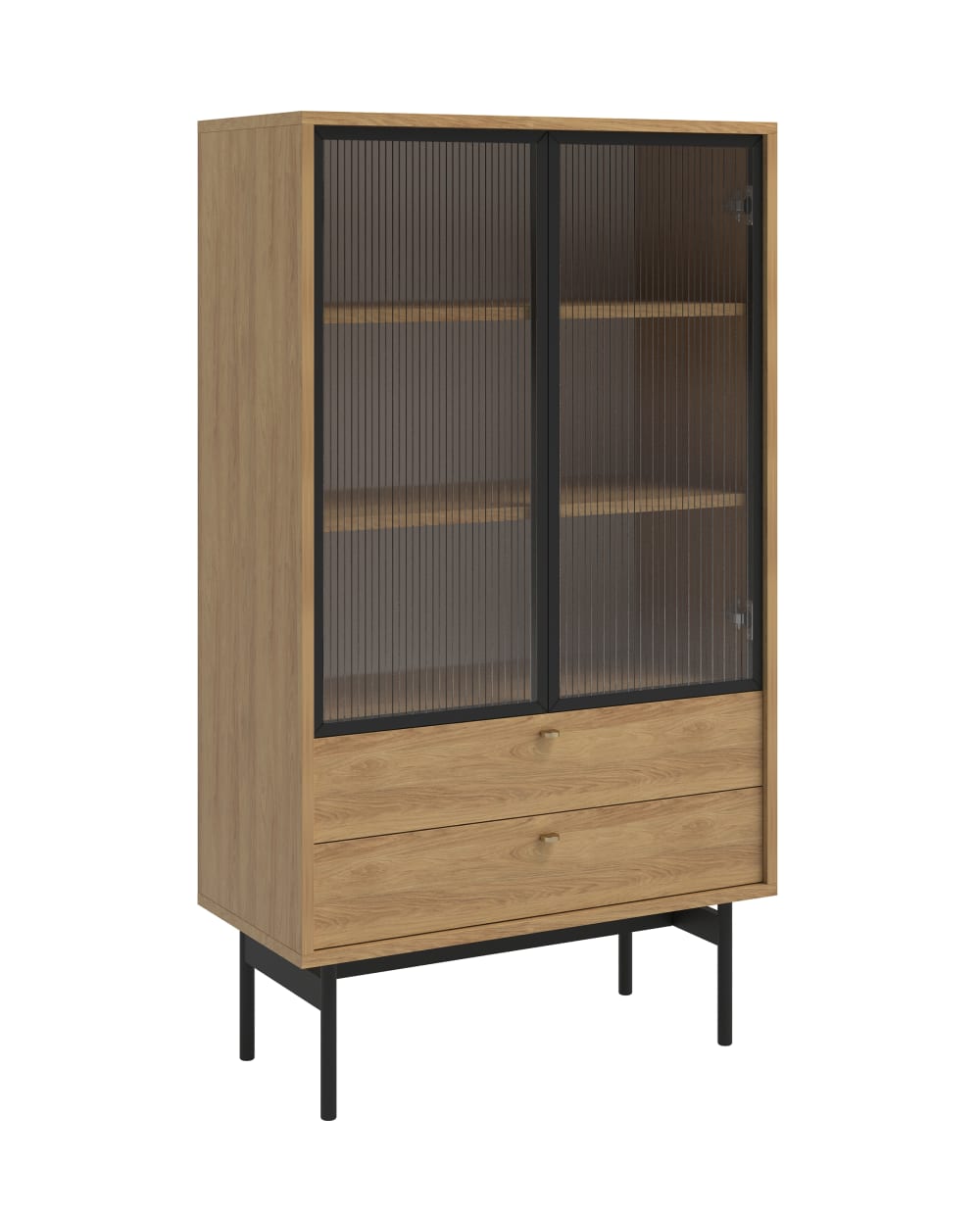 wohnli-moebel-suche-Vitrine-mit-2-Regalboeden-in-Holzoptik-Hickory-Natur-85-cm Wohnli Möbelsuche - Vitrine mit 2 Regalböden in Holzoptik Hickory Natur