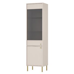 wohnli-moebel-suche-Vitrine-mit-2-Regalen-Sandbeige-52-cm Wohnli Möbelsuche - Vitrine mit 2 Regalen