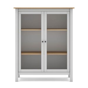 Wohnli Möbelsuche - Vitrine mit 2 Türen - L90 x H110 cm - Weiß