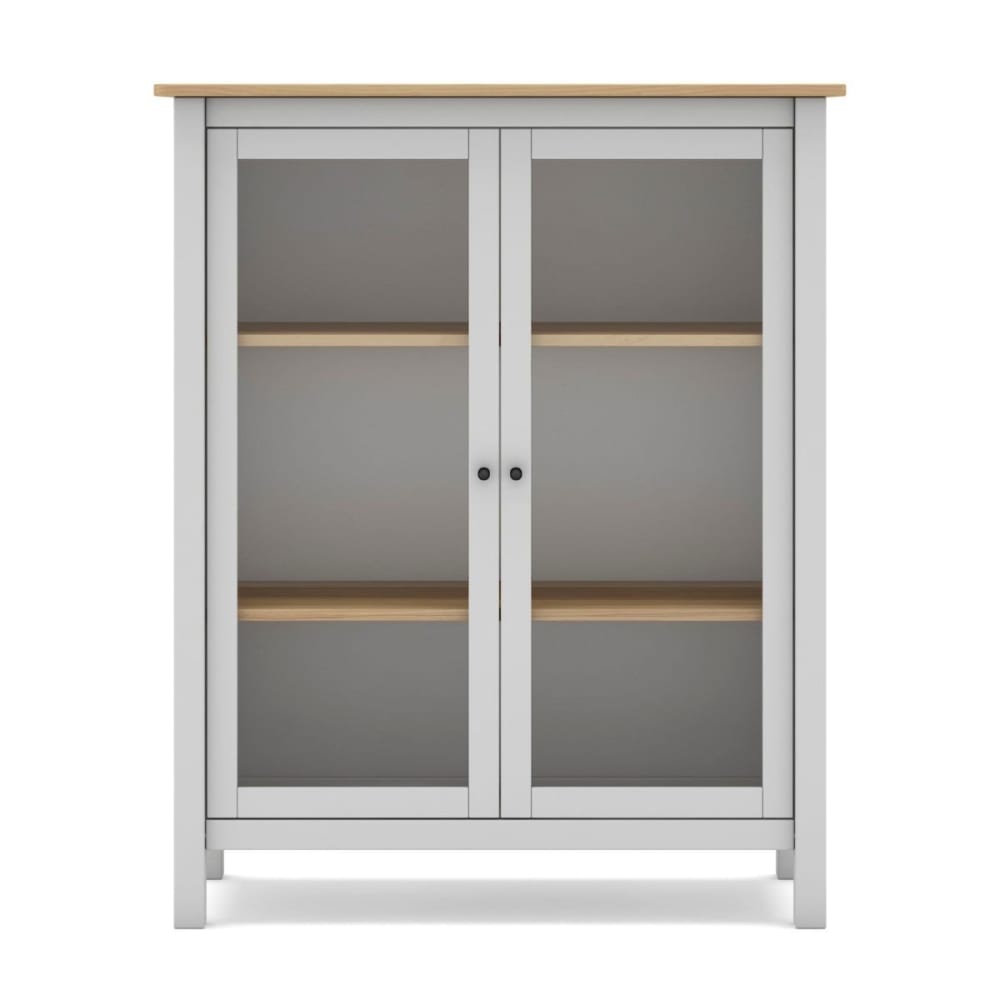 Wohnli Möbelsuche - Vitrine mit 2 Türen - L90 x H110 cm - Weiß