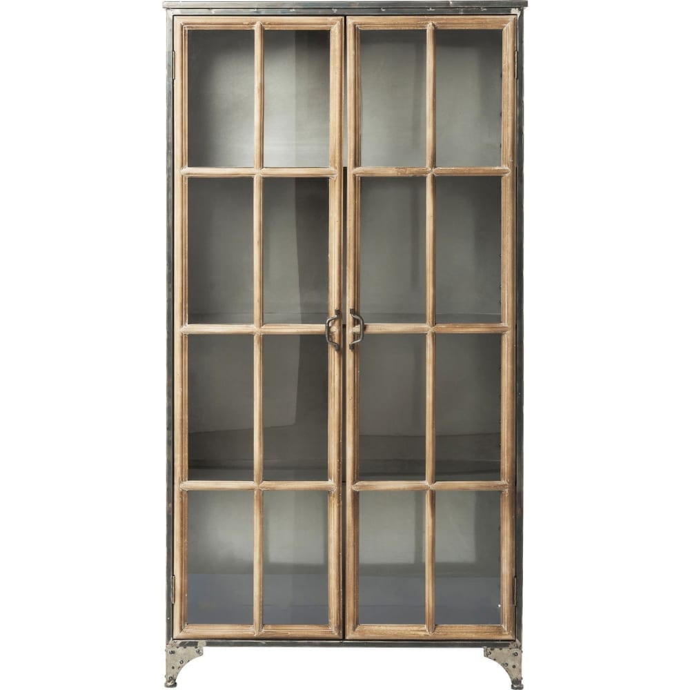 wohnli-moebel-suche-Vitrine-mit-2-Tueren-aus-Glas-und-Stahl-braun Wohnli Möbelsuche - Vitrine mit 2 Türen aus Glas und Stahl