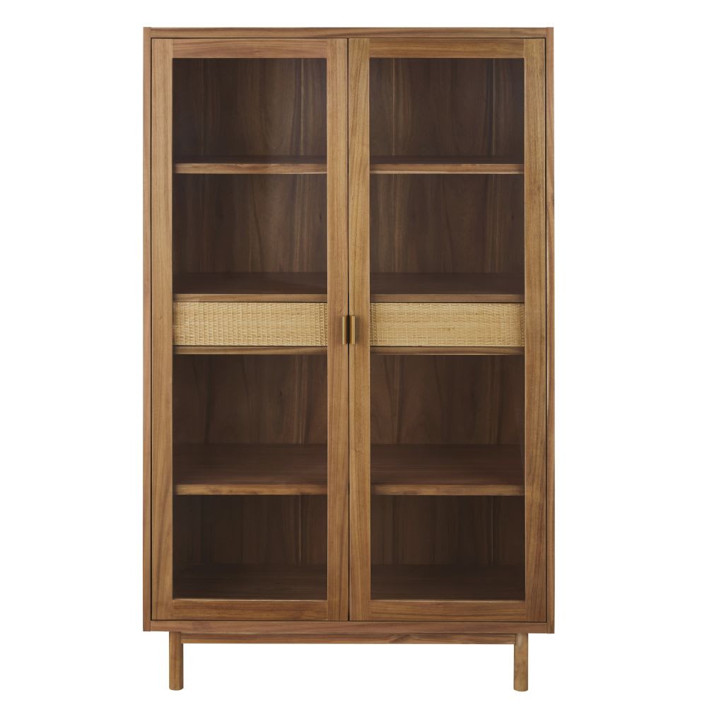 Wohnli Möbelsuche - Vitrine mit 2 Türen und 2 Schubladen aus Pflanzenfaser