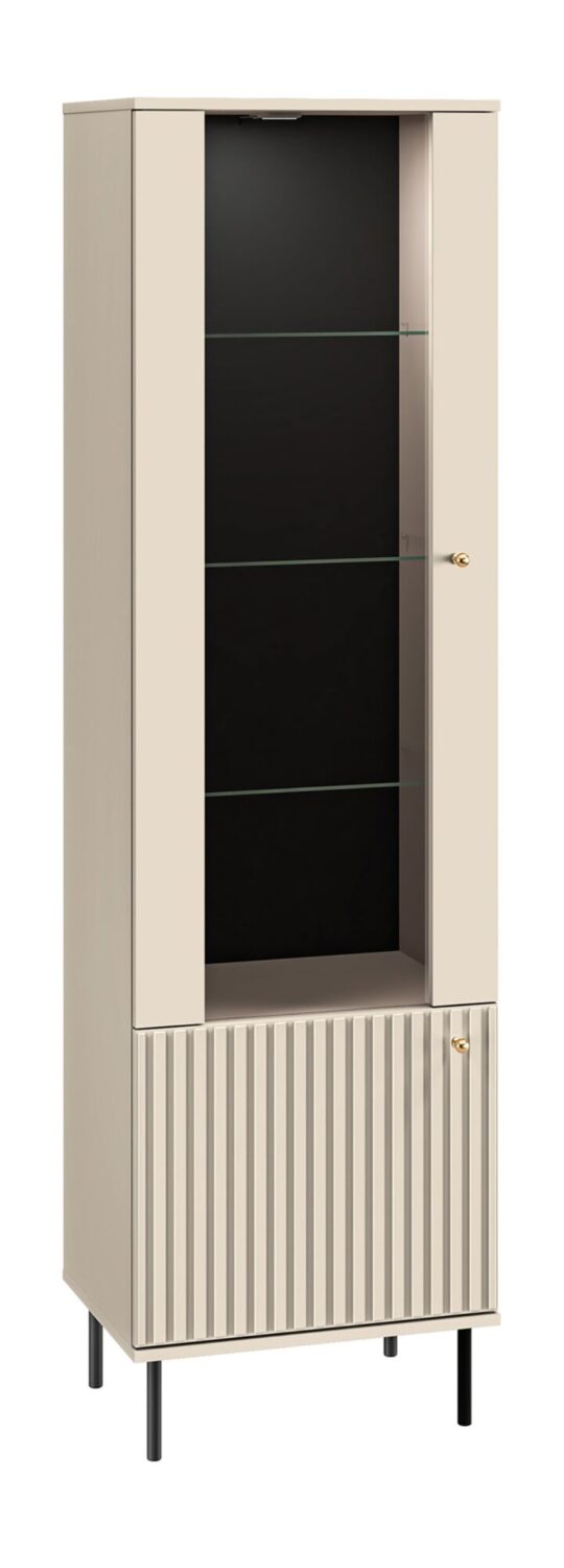 wohnli-moebel-suche-Vitrine-mit-Beleuchtung-2-Tueren-aus-MDF-55x40x190cm-kaschmir Wohnli Möbelsuche - Vitrine mit Beleuchtung & 2 Türen aus MDF