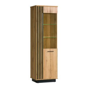 wohnli-moebel-suche-Vitrine-mit-Tuer-aus-Spanplatte-MDF-Eiche-schwarz-90x52x193cm Wohnli Möbelsuche - Vitrine mit Tür aus Spanplatte & MDF