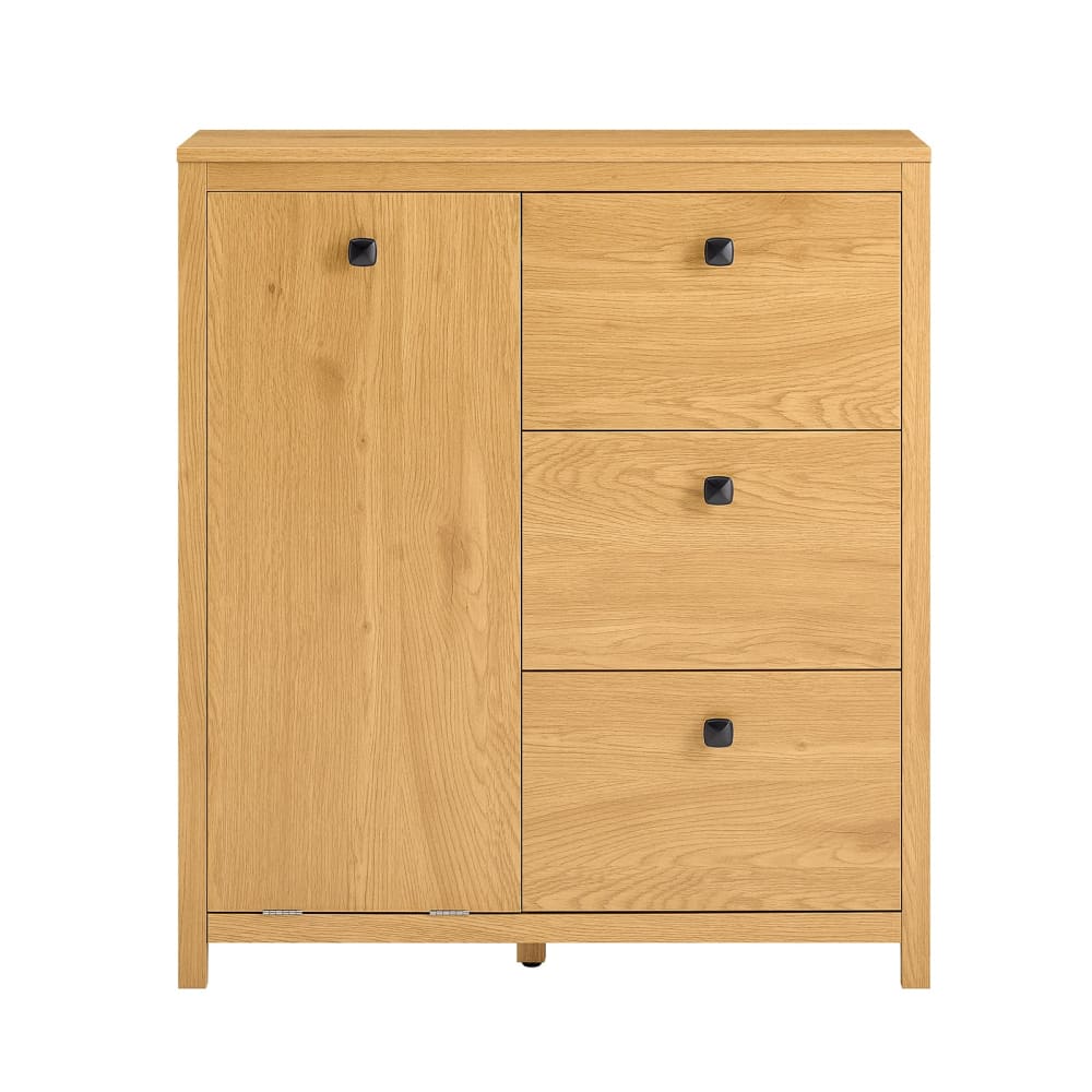 Wohnli Möbelsuche - Wäscheschrank mit Wäschesäcken Badezimmerschrank aus MDF(E1) Natur