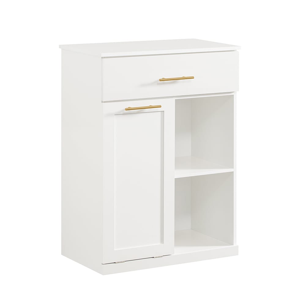 Wohnli Möbelsuche - Wäscheschrank mit ausklappbarem Wäschesäcken MDF Weiß