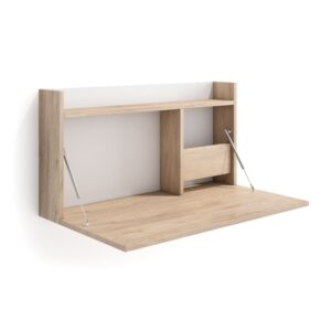 wohnli-moebel-suche-Wand-Schreibtisch-1-Tuer-in-melaminierter-Eiche-und-Weiss-42x80x47-cm Wohnli Möbelsuche - Wand-Schreibtisch 1 Tür in melaminierter Eiche und Weiß 42x80x47 cm