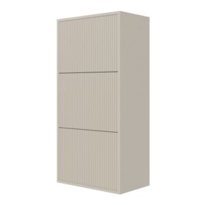 wohnli-moebel-suche-Wand-Schuhschrank-mit-3-Klappen-Greige-50-cm Wohnli Möbelsuche - Wand-Schuhschrank mit 3 Klappen