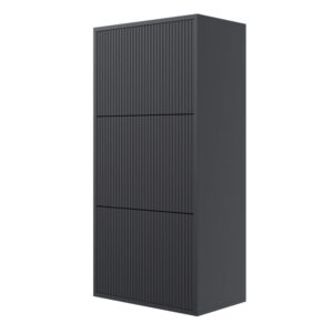 wohnli-moebel-suche-Wand-Schuhschrank-mit-3-Klappen-Schwarz-50-cm Wohnli Möbelsuche - Wand-Schuhschrank mit 3 Klappen