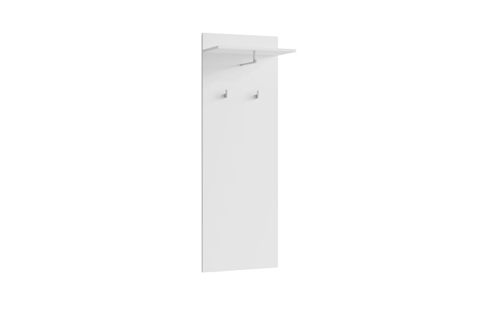 wohnli-moebel-suche-Wandpaneel-mit-2-Haken-und-1-Regal-B-48-H-140-T-28-cm-weiss Wohnli Möbelsuche - Wandpaneel mit 2 Haken und 1 Regal