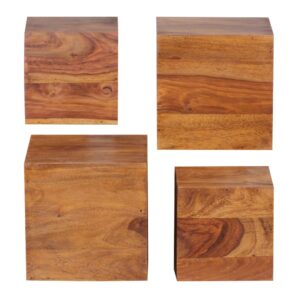 Wohnli Möbelsuche - Wandregal 4er Set aus Sheesham Massivholz