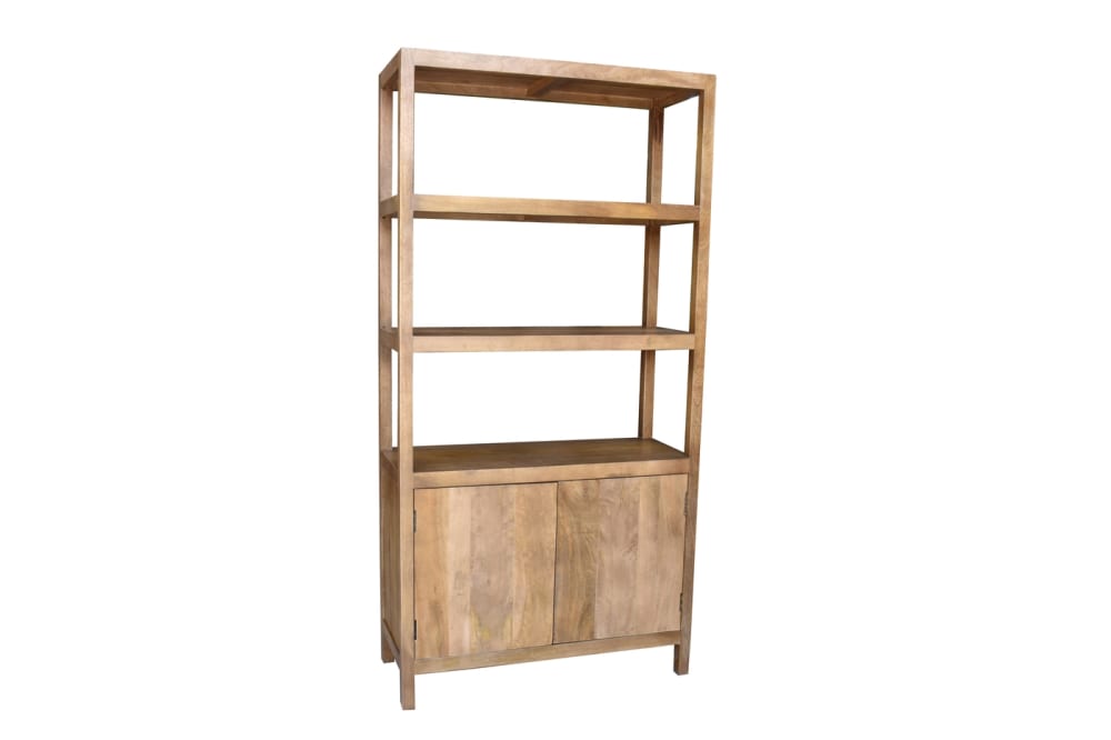 Wohnli Möbelsuche - Wandregal aus Mangoholz 100x40x200cm