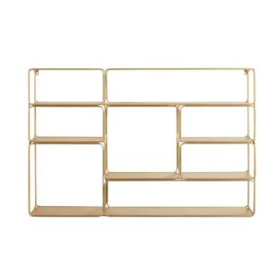 Wohnli Möbelsuche - Wandregal aus goldfarbenem Metall