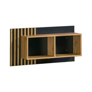 wohnli-moebel-suche-Wandregal-mit-2-Ablageflaechen-Eiche-Wotan-schwarz-90x21x46cm Wohnli Möbelsuche - Wandregal mit 2 Ablageflächen