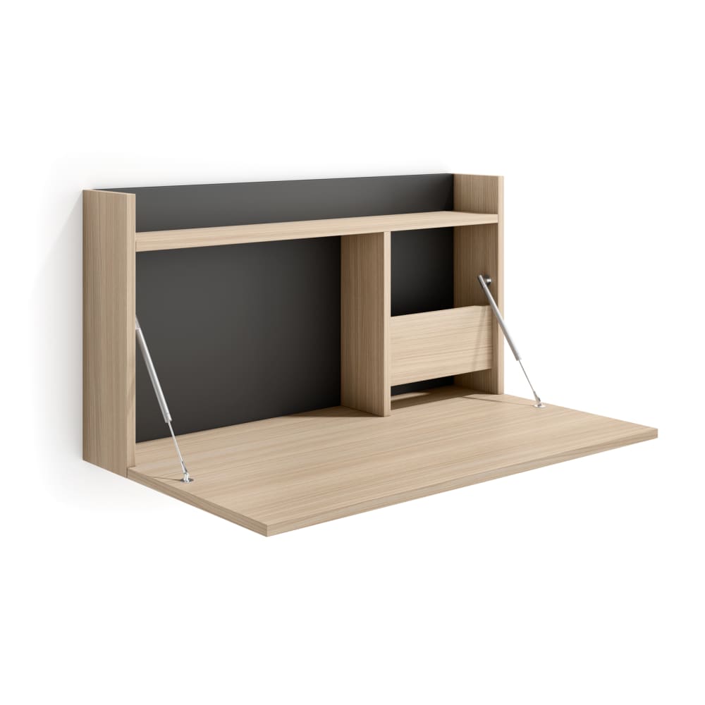 wohnli-moebel-suche-Wandschreibtisch-Melamin-Hellnussbaum-und-Graphit-25x90x35-cm Wohnli Möbelsuche - Wandschreibtisch Melamin Hellnussbaum und Graphit 25x90x35 cm