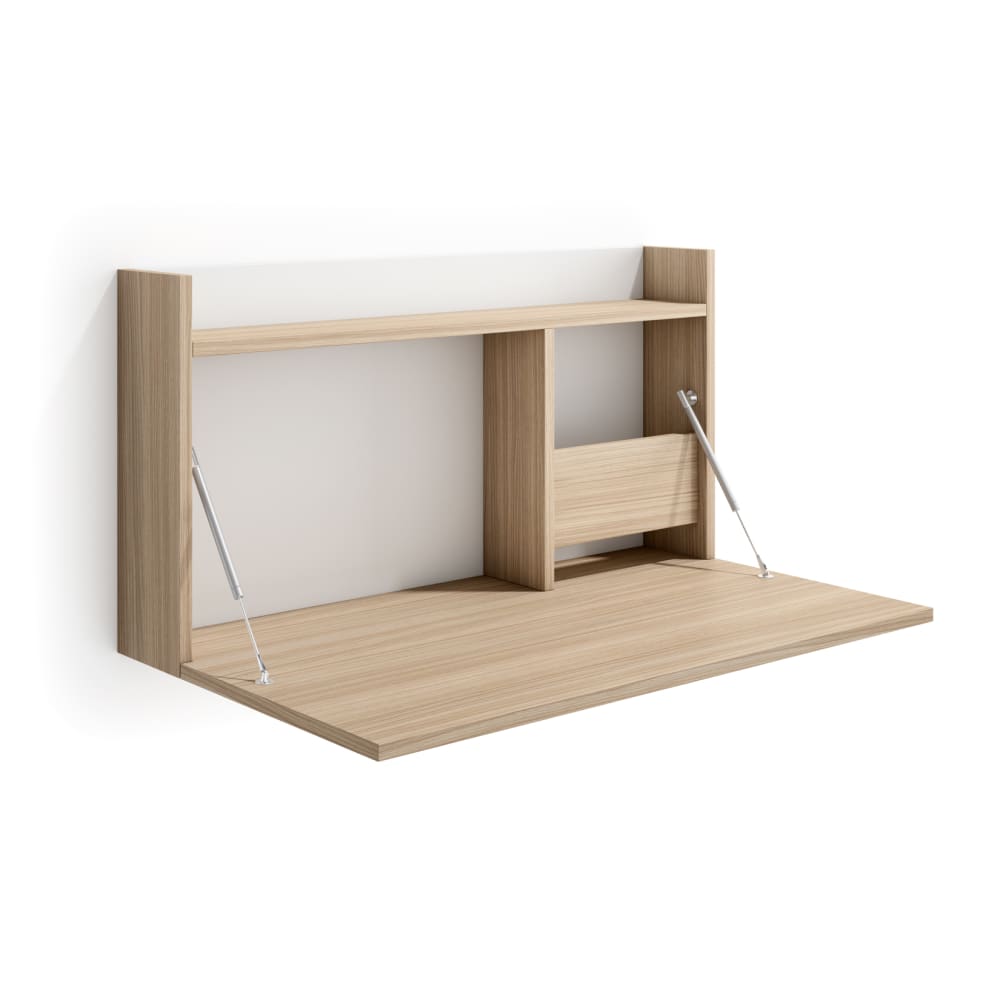 Wohnli Möbelsuche - Wandschreibtisch Melamin Hell­nussbaum und Weiß 25×90×35?cm