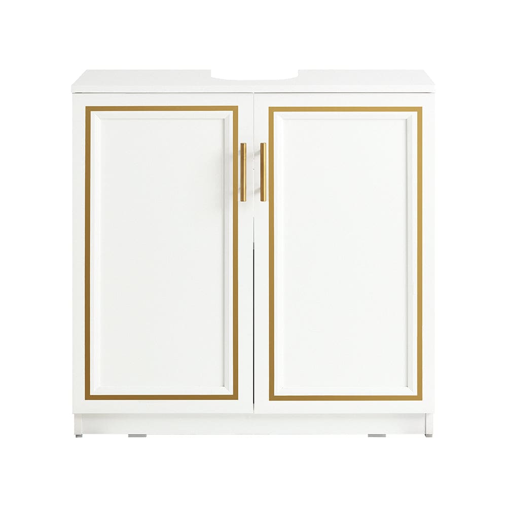 wohnli-moebel-suche-Waschbeckenunterschrank-Holz-Weiss-Gold Wohnli Möbelsuche - Waschbeckenunterschrank Holz Weiß-Gold