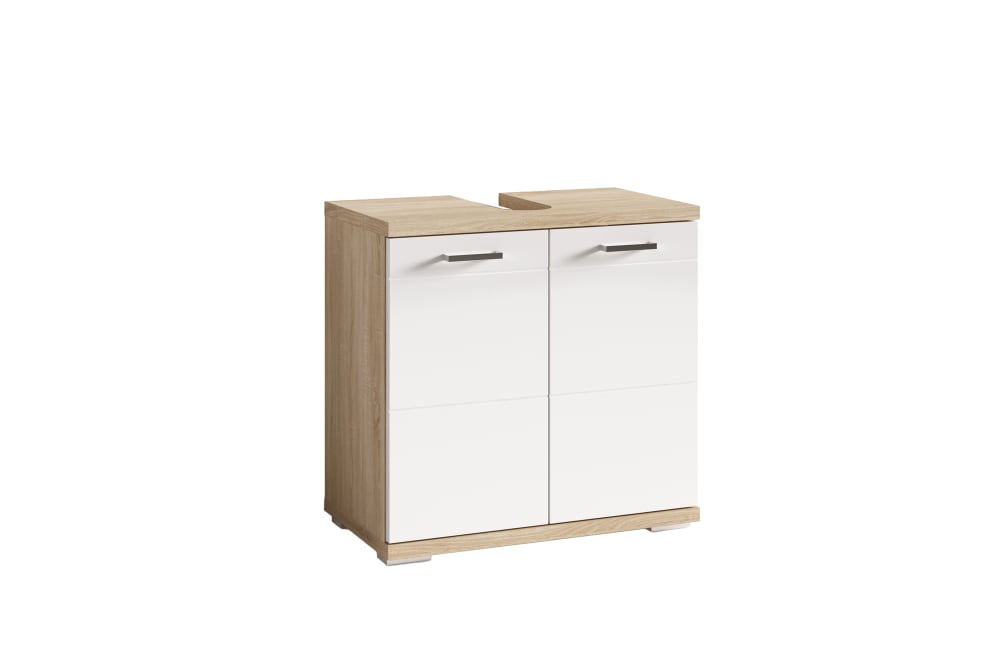 wohnli-moebel-suche-Waschbeckenunterschrank-in-Eichenholzoptik-Hochglanz-Front-B-60-cm Wohnli Möbelsuche - Waschbeckenunterschrank in Eichenholzoptik