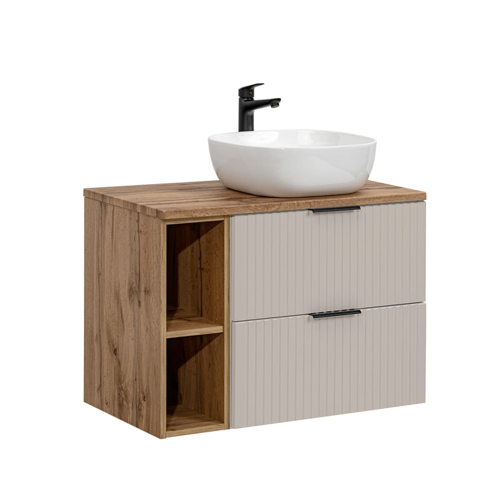 wohnli-moebel-suche-Waschtisch-2-Schubladen-Beige-80cm Wohnli Möbelsuche - Waschtisch 2 Schubladen