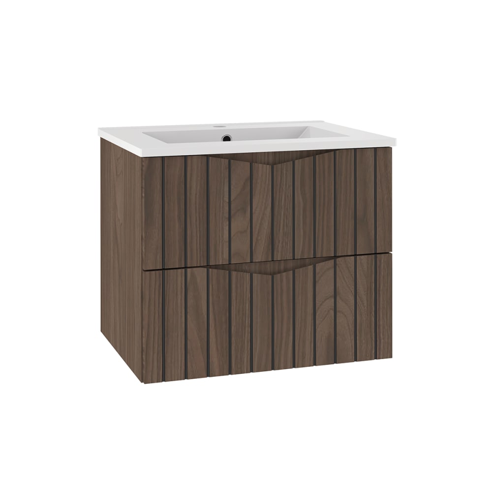 wohnli-moebel-suche-Waschtisch-2-Schubladen-Holzoptik-und-Schwarz-60cm Wohnli Möbelsuche - Waschtisch 2 Schubladen
