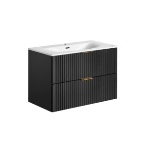 wohnli-moebel-suche-Waschtisch-2-Schubladen-Mattschwarz-80cm Wohnli Möbelsuche - Waschtisch 2 Schubladen