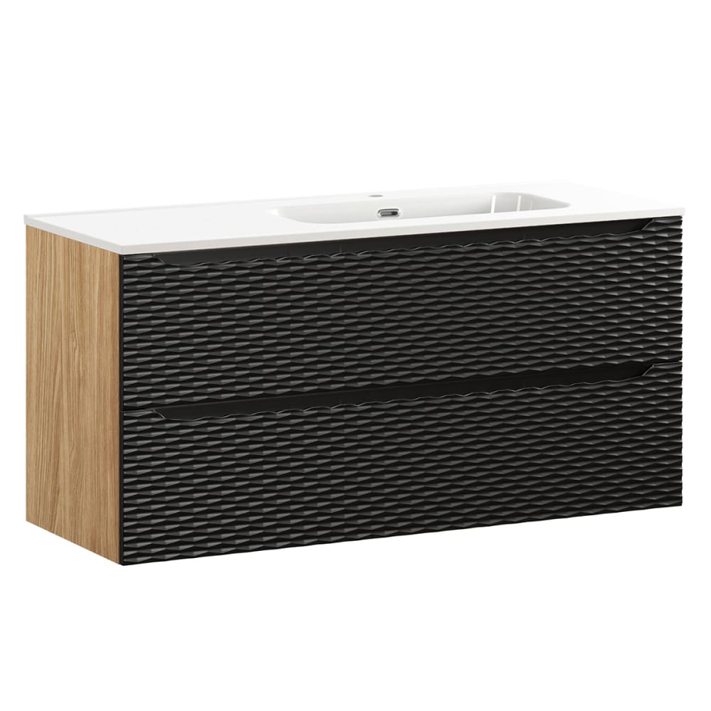 wohnli-moebel-suche-Waschtisch-mit-2-Schubladen-Schwarz-und-Holzoptik-120cm Wohnli Möbelsuche - Waschtisch mit 2 Schubladen