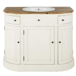 Wohnli Möbelsuche - Waschtisch mit 2 Schubladen und 3 Türen in elfenbeinfarben