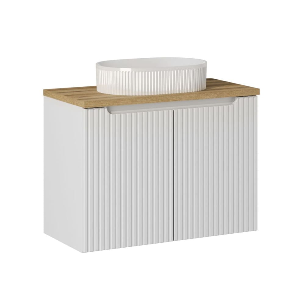 wohnli-moebel-suche-Waschtisch-mit-2-Tueren-Weiss-und-Holzoptik-80cm Wohnli Möbelsuche - Waschtisch mit 2 Türen