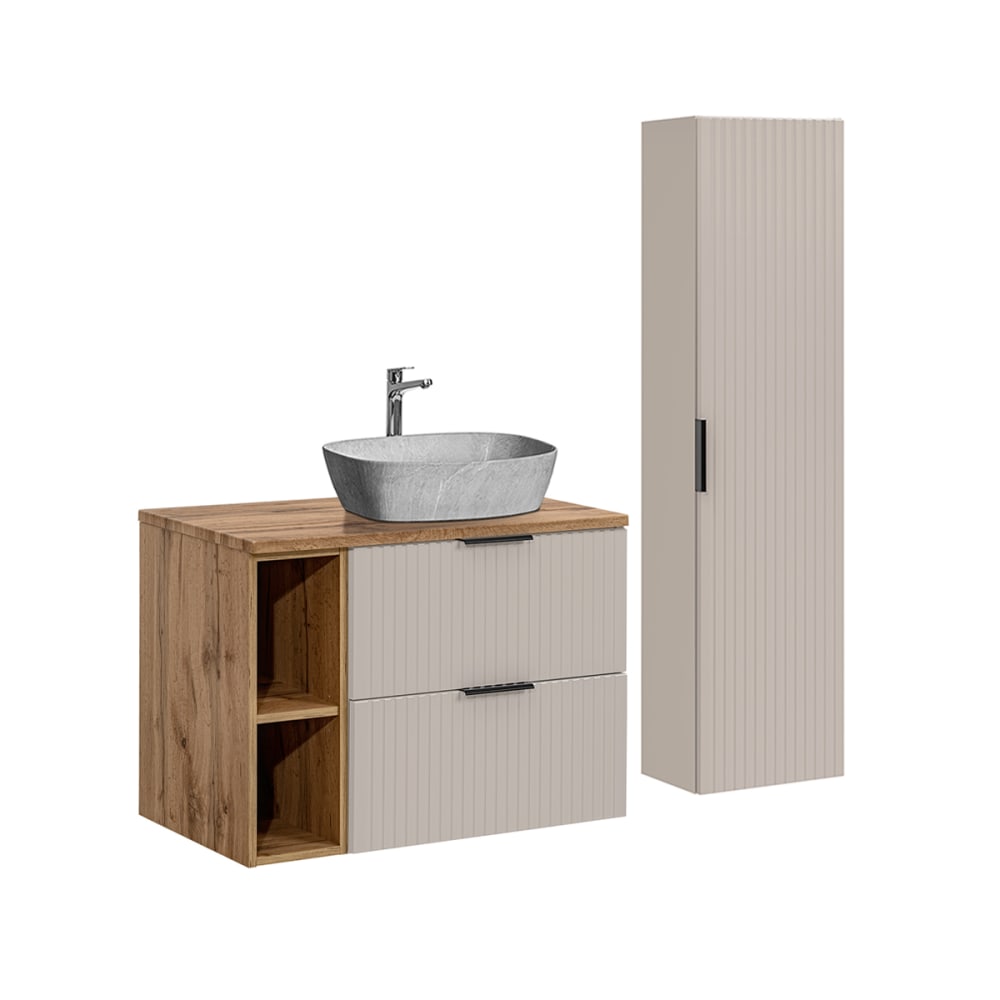 Wohnli Möbelsuche - Waschtisch und Hängesäule 2 Schubladen