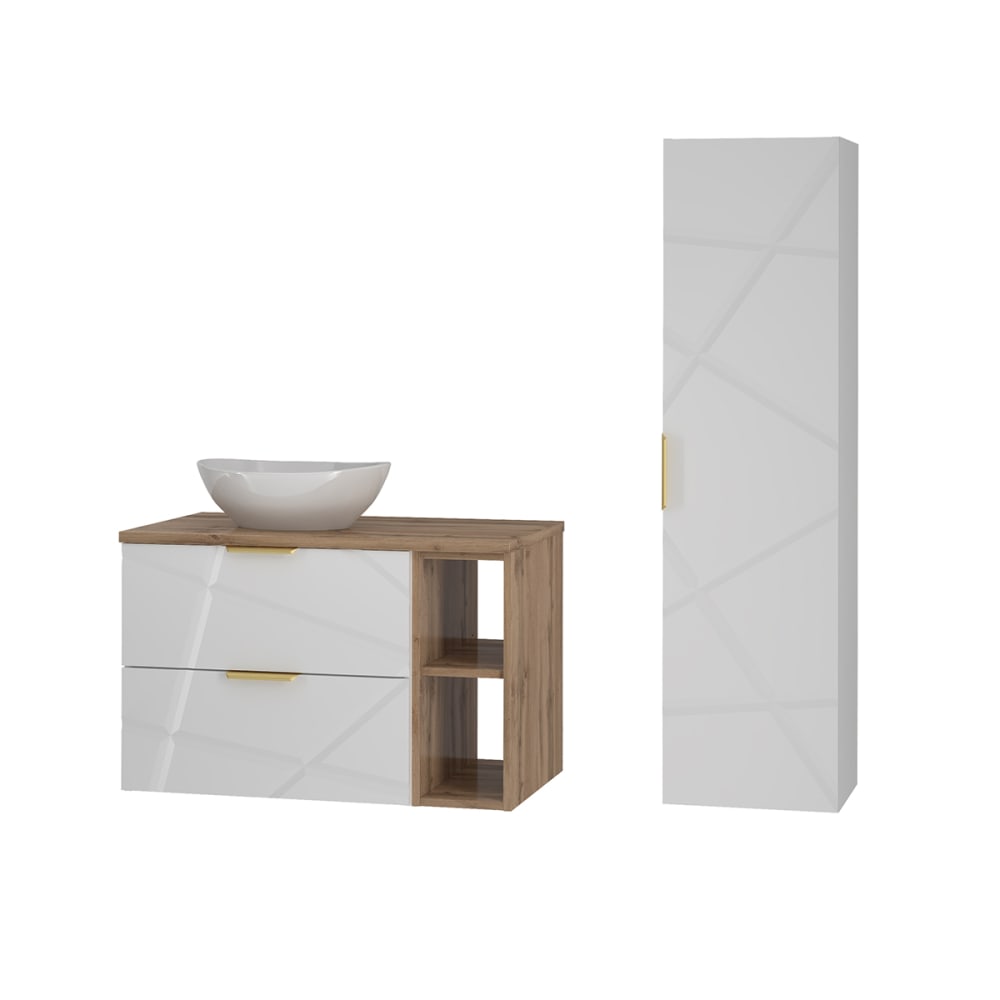 Wohnli Möbelsuche - Waschtisch und Hängesäule 2 Schubladen