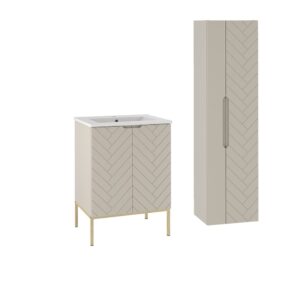 wohnli-moebel-suche-Waschtisch-und-Haengesaeule-2-Tueren-Kaschmir-61.5cm Wohnli Möbelsuche - Waschtisch und Hängesäule 2 Türen