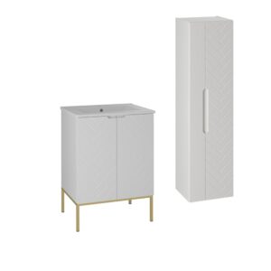 wohnli-moebel-suche-Waschtisch-und-Haengesaeule-2-Tueren-Weiss-61.5cm Wohnli Möbelsuche - Waschtisch und Hängesäule 2 Türen