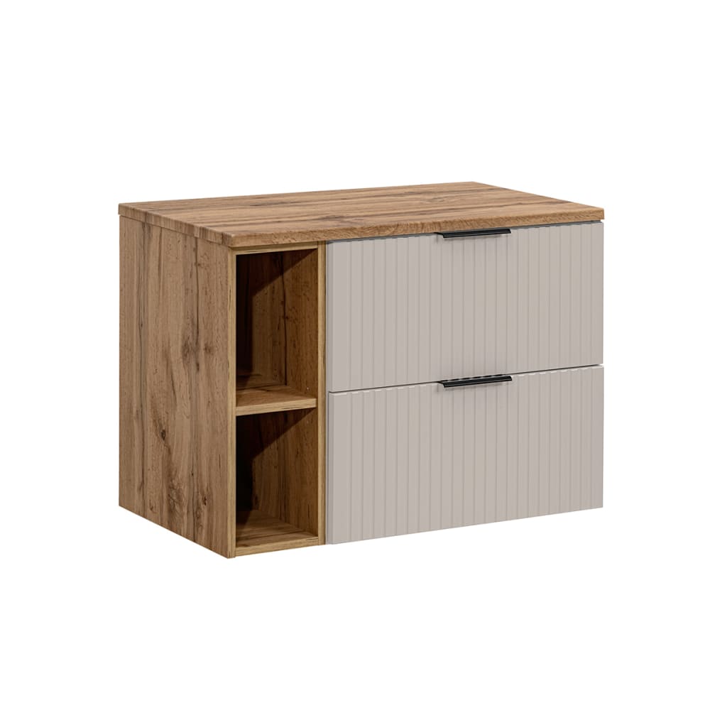 wohnli-moebel-suche-Waschtischunterschrank-2-Schubladen-Beige-80cm Wohnli Möbelsuche - Waschtischunterschrank 2 Schubladen