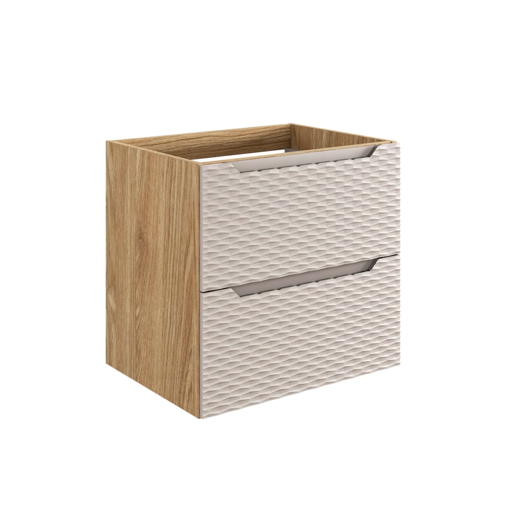 wohnli-moebel-suche-Waschtischunterschrank-2-Schubladen-Beige-und-Holzoptik-60cm Wohnli Möbelsuche - Waschtischunterschrank 2 Schubladen