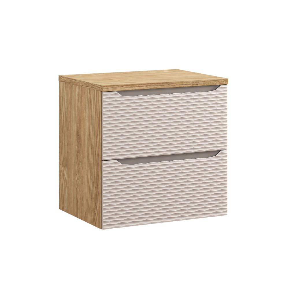 wohnli-moebel-suche-Waschtischunterschrank-2-Schubladen-Beige-und-Holzoptik-60cm Wohnli Möbelsuche - Waschtischunterschrank 2 Schubladen