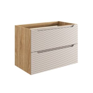 wohnli-moebel-suche-Waschtischunterschrank-2-Schubladen-Beige-und-Holzoptik-80cm Wohnli Möbelsuche - Waschtischunterschrank 2 Schubladen