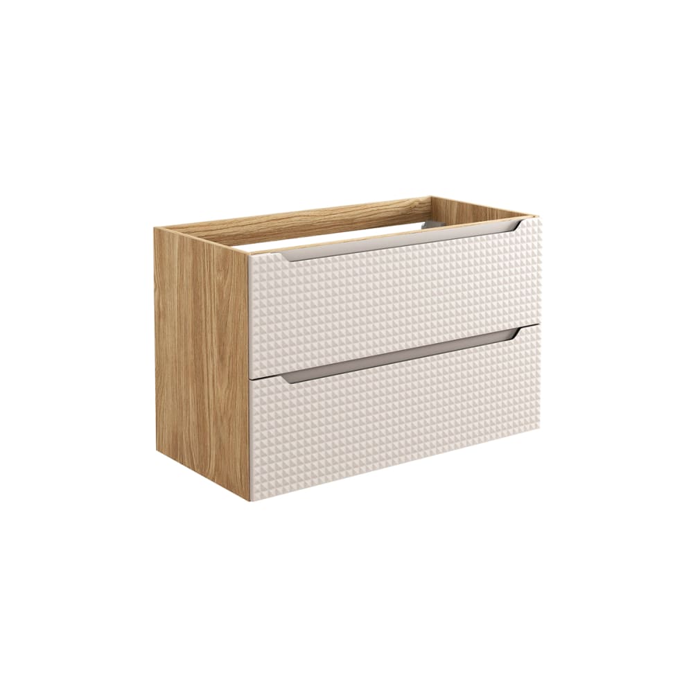 wohnli-moebel-suche-Waschtischunterschrank-2-Schubladen-Beige-und-Holzoptik-90cm Wohnli Möbelsuche - Waschtischunterschrank 2 Schubladen
