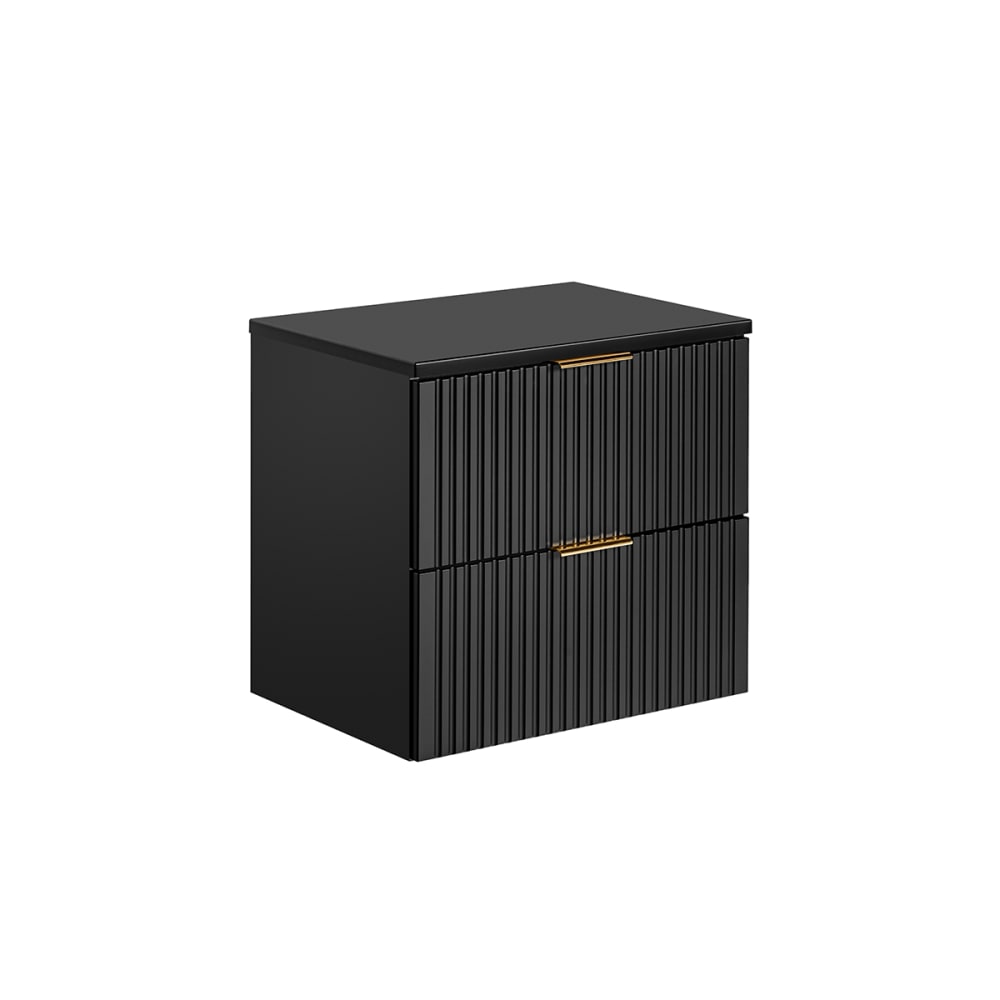 wohnli-moebel-suche-Waschtischunterschrank-2-Schubladen-Mattschwarz-60cm Wohnli Möbelsuche - Waschtischunterschrank 2 Schubladen