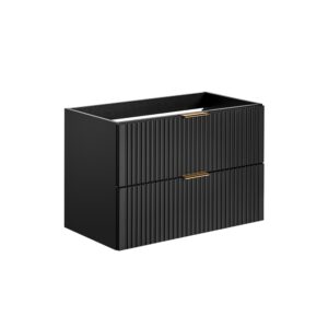 wohnli-moebel-suche-Waschtischunterschrank-2-Schubladen-Mattschwarz-80cm Wohnli Möbelsuche - Waschtischunterschrank 2 Schubladen