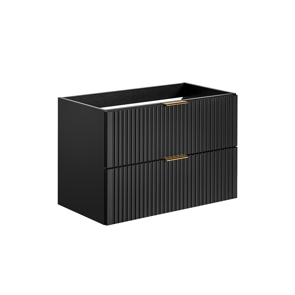 wohnli-moebel-suche-Waschtischunterschrank-2-Schubladen-Mattschwarz-80cm Wohnli Möbelsuche - Waschtischunterschrank 2 Schubladen