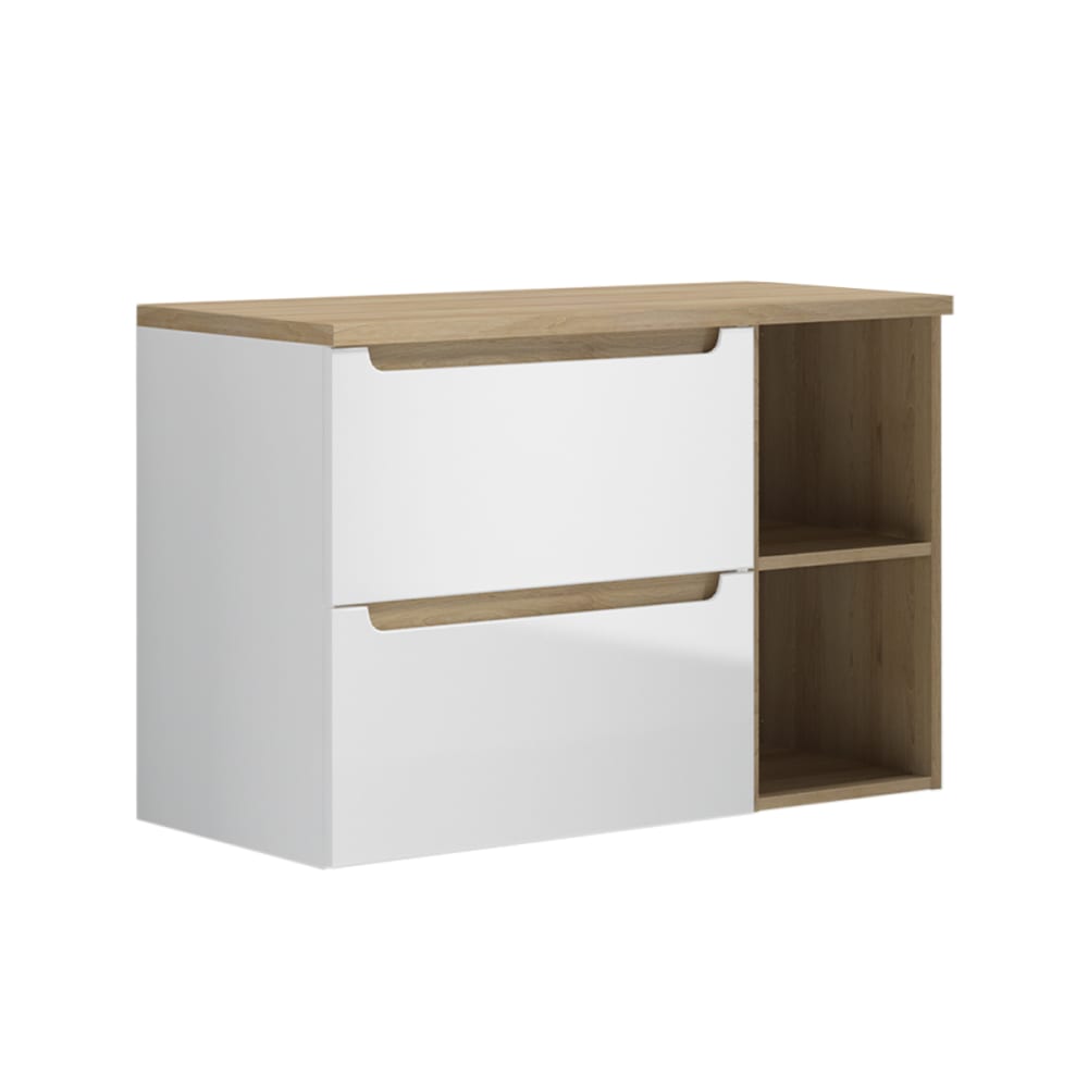 wohnli-moebel-suche-Waschtischunterschrank-2-Schubladen-Weiss-90cm Wohnli Möbelsuche - Waschtischunterschrank 2 Schubladen