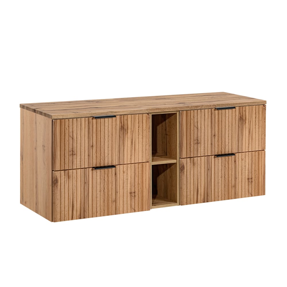 wohnli-moebel-suche-Waschtischunterschrank-4-Schubladen-Holzoptik-140cm Wohnli Möbelsuche - Waschtischunterschrank 4 Schubladen