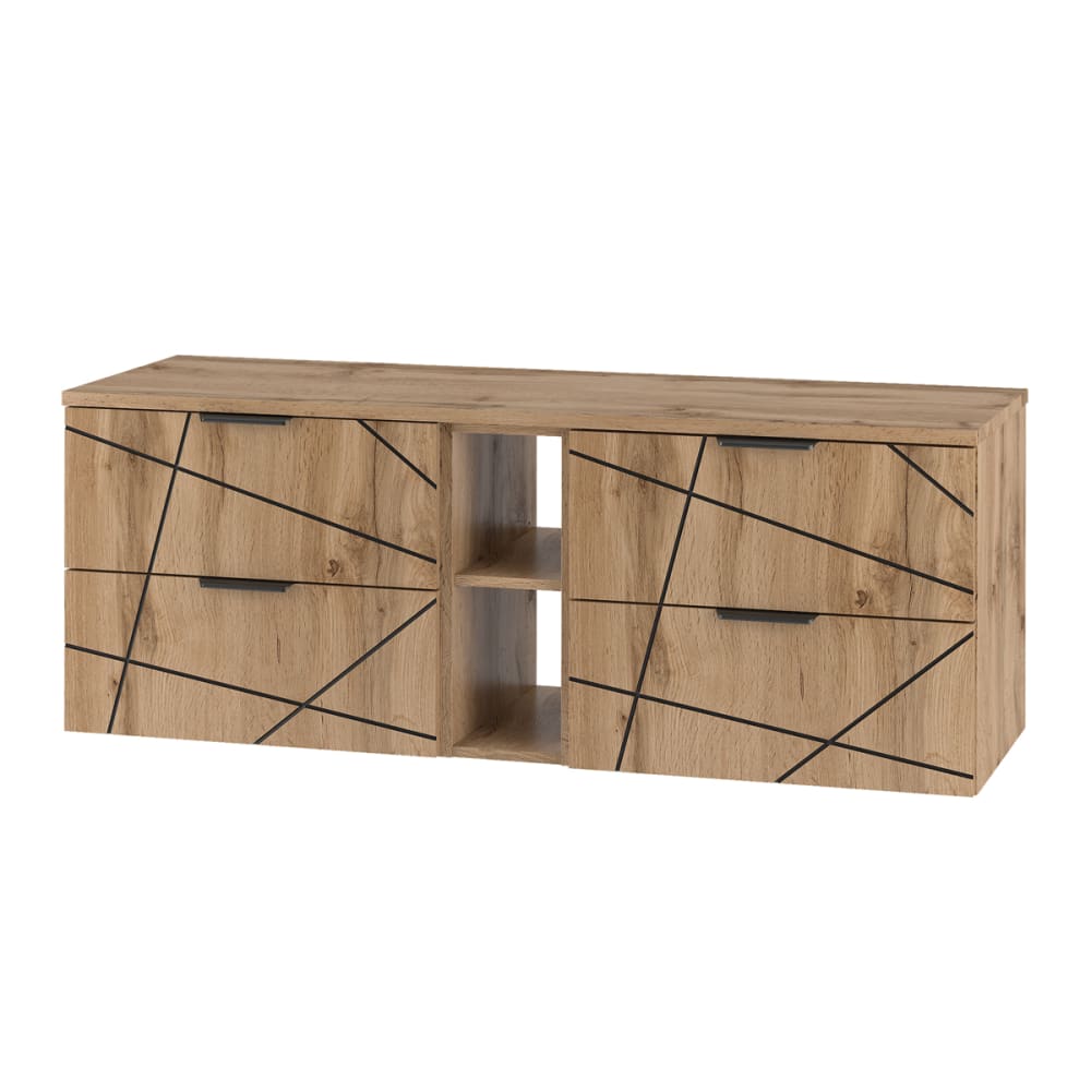 wohnli-moebel-suche-Waschtischunterschrank-4-Schubladen-Holzoptik-140cm Wohnli Möbelsuche - Waschtischunterschrank 4 Schubladen