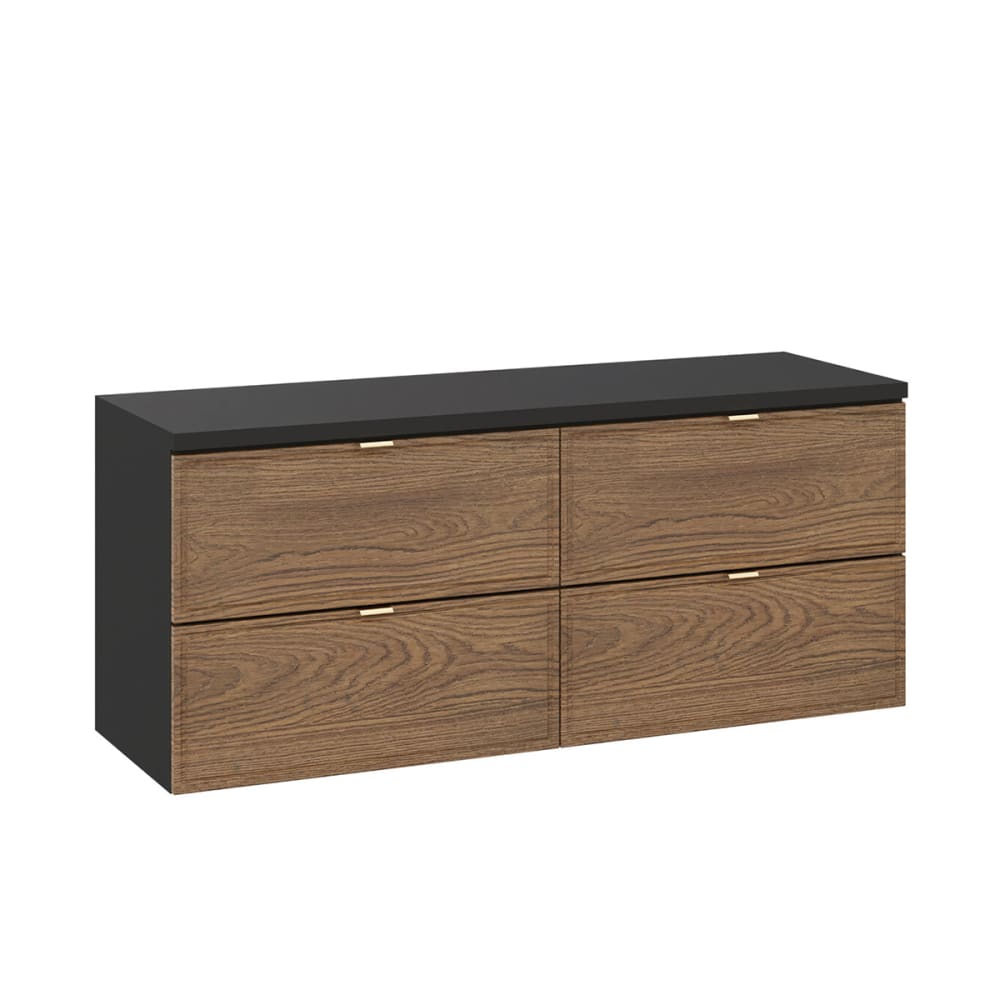 wohnli-moebel-suche-Waschtischunterschrank-4-Schubladen-Holzoptik-und-Schwarz-120cm Wohnli Möbelsuche - Waschtischunterschrank 4 Schubladen